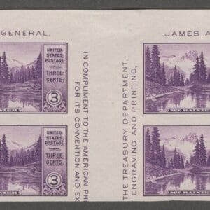 Scott# 770a "MIRROR LAKE" MPH BLOCK (4) WITH VERTICAL GUTTER, NGAI