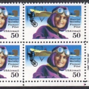 Scott# C128 "HARRIET QUIMBY" MNH ZIP BLOCK (4) NICELY CENTERED
