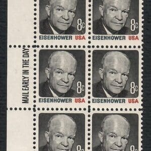 Scott# 1394 "DWIGHT D EISENHOWER" MNH MAIL EARLY BLOCK (6)