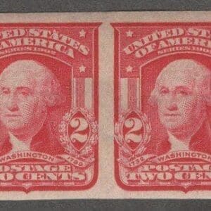 Scott# 320 "WASHINGTON" TYPE I MNH IMPERFORATE PAIR, VERY NICELY CENTERED