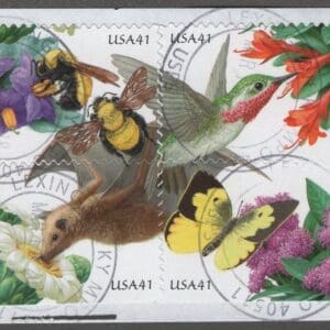 Scott# 4153-56 "POLLINATION" USED BOOKLET BLOCK (4)