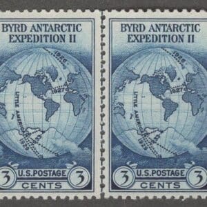 Scott# 753 "WORLD MAP" MNH SPECIAL PRINTING, HORIZONTAL PAIR W/VERTICAL LINE