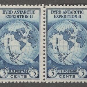 Scott# 753 "WORLD MAP" SPECIAL PRINTING, MNH HORIZONTAL PAIR