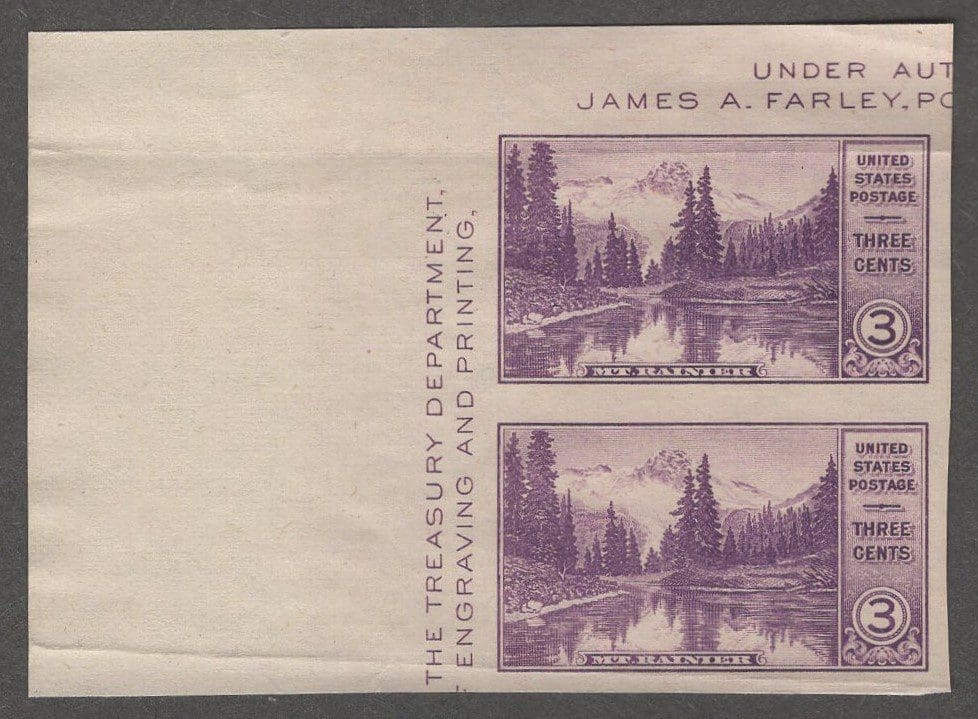 Scott# 770a "MIRROR LAKE" VERT. PAIR, MNH, NGAI WITH BIG SELVAGE*SEE DETAILS*
