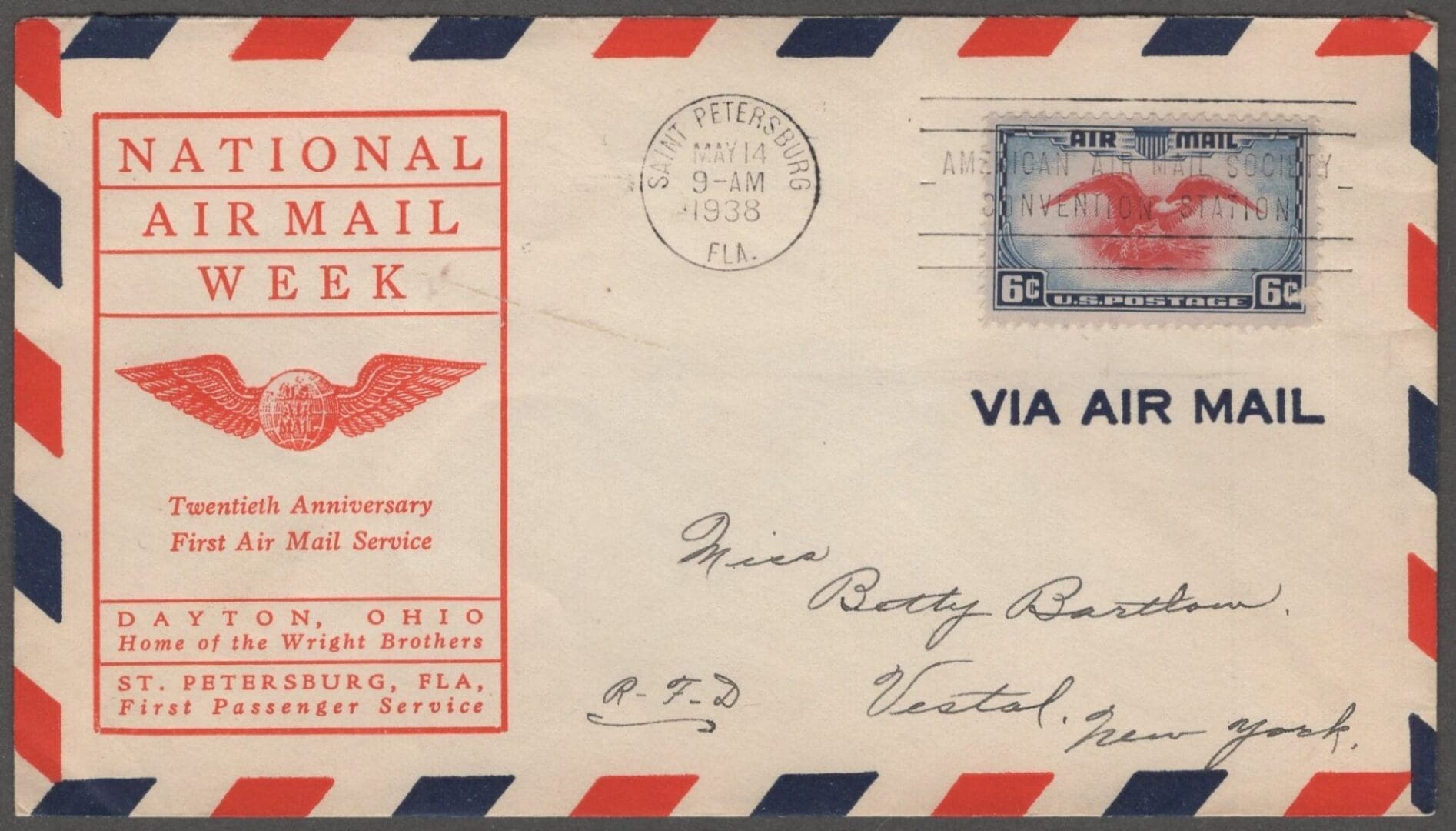Scott# C23 "AMERICAN EAGLE" NAT'L AIRMAIL WEEK 20th ANNIVERSARY FIRST FLIGHT COVER