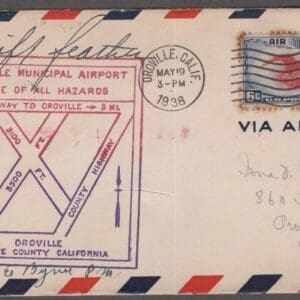 Scott# C23 "AMERICAN EAGLE" FIRST AIR MAIL FLIGHT-OROVILLE CA-SACRAMENTO CA