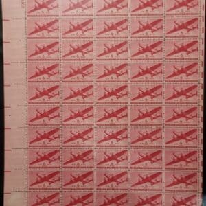Scott# C25 "TWIN-MOTORED TRANSPORT" MNH SHEET (50) NICELY CENTERED