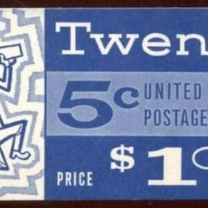 Scott# 1213a BK113 "WASHINGTON" BOOKLET (20) 4 X 5+ SLOGAN #3, MNH