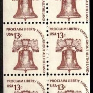 Scott# 1595a "LIBERTY BELL" MNH BOOKLET PANE (6) DULL GUM