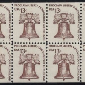 Scott# 1595c "LIBERTY BELL" BOOKLET PANE (8) MNH, NICELY CENTERED