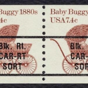 Scott# 1902a "BABY BUGGY" MNH PRECANCEL COIL PAIR, NICELY CENTERED