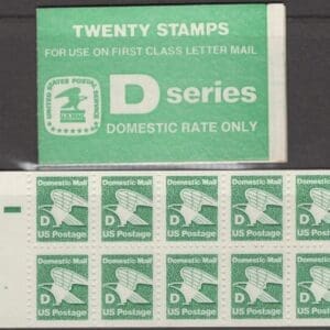 Scott# 2113a BK143 "MAKE-UP "D" RATE" BOOKLET PANE (20) MNH