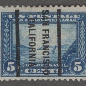 Scott# 399 PANAMA PACIFIC-GOLDEN GATE, SAN FRANCISCO CA PRECANCEL