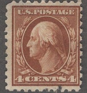 Scott# 465 "WASHINGTON" USED, BARELY CANCELLED, NICELY CENTERED