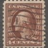 Scott# 465 "WASHINGTON" USED FLAT PLATE PERF 10 WITH A FLAG CANCEL