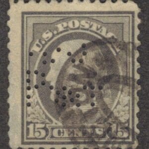 Scott# 514 "FRANKLIN" USED WITH WASH DOUBLE OVAL D131 PERFIN