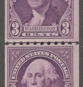 Scott# 722 "WASHINGTON" MINT HORIZONTAL COIL LINE PAIR