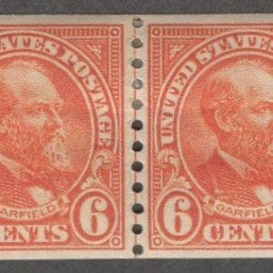 Scott# 723 "GARFIELD" MINT COIL LINE PAIR, NICELY CENTERED