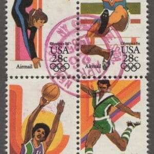 Scott# C101-104 "SUMMER OLYMPICS" USED SE-TENANT BLOCK (4) NICELY CENTERED
