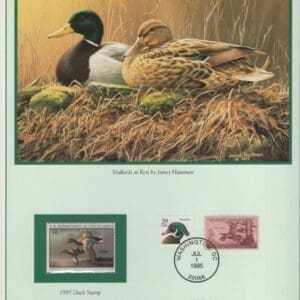 Scott# RW62 DUCK STAMP 1995 "MALLARDS" P.C.S. FOLIO PAGES