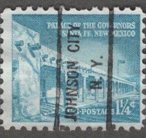 Scott# 1031a "PALACE OF GOVERNORS" USED JOHNSON CITY NY PRECANCEL