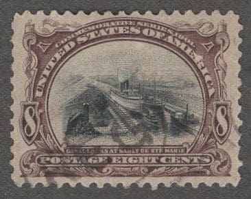 Scott# 298 "PAN AM-CANAL" USED, REG. CANCEL, VERY NICELY CENTERED