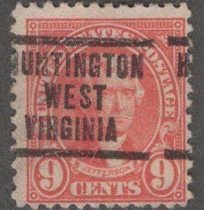 Scott# 561 "JEFFERSON" USED HUNTINGTON WV PRECANCEL
