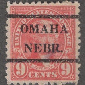 Scott# 561 "JEFFERSON" USED, OMAHA NEBRASKA PRECANCEL
