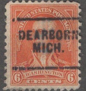 Scott# 711 "WASHINGTON BICENTENNIAL" USED WITH DEARBORN MI PRECANCEL