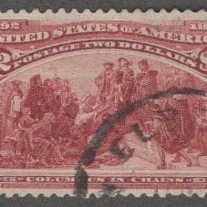 Scott# 242 "COLUMBIAN" USED, LITE CDS CANCEL, NICELY CENTERED