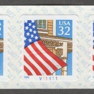 Scott# 2915 "FLAG OVER PORCH" MNH PNC7 P# V11111, NICELY CENTERED