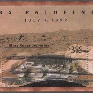 Scott# 3178 "MARS PATHFINDER" SOUVENIR SHEET USED WITH BAR CANCEL