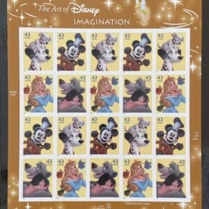 Scott# 4342-45 "ART of DISNEY" MNH FULL SHEET (20) NICELY CENTERED