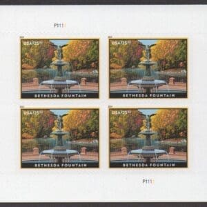 Scott #5348 "BETHESDA FOUNTAIN-EXPRESS MAIL" MNH S/A PLATE BLOCK (4)