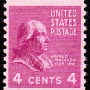 Scott# 843 "JAMES MADISON-PRESIDENTIAL SERIES" COIL SINGLE, MINT