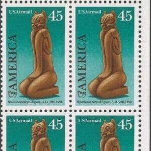 Scott# C121 "SOUTHEAST CARVED FIGURE" MNH ZIP BLOCK (4) NICELY CENTERED