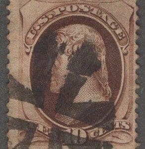 Scott# 161 "JEFFERSON" CONTINENTAL BANKNOTE, FANCY MALTESE CROSS CANCEL