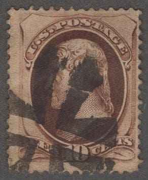 Scott# 161 "JEFFERSON" CONTINENTAL BANKNOTE, FANCY MALTESE CROSS CANCEL