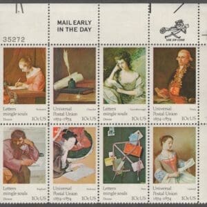 Scott# 1530-37 "UNIVERSAL POSTAL UNION" ZIP BLOCK (8) MNH