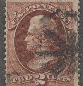 Scott# 157 "JACKSON" CORK FLOWER PEDAL FANCY CANCEL, NICELY CENTERED