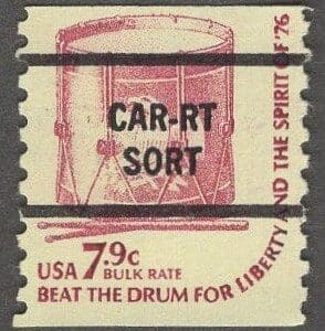 Scott# 1615a "DRUM" AMERICANA SERIES BUREAU PRECANCEL COIL SINGLE, MNH