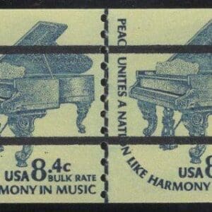 Scott# 1615C "PIANO" AMERICANA SERIES MNH BUREAU PRECANCEL COIL LINE PAIR