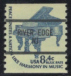 Scott# 1615C "PIANO" AMERICANA SERIES RIVER EDGE NJ PRECANCEL COIL MNH