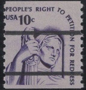 Scott# 1617a "RIGHT TO PETITION" AMERICANA SERIES BUREAU PC COIL SINGLE, MNH