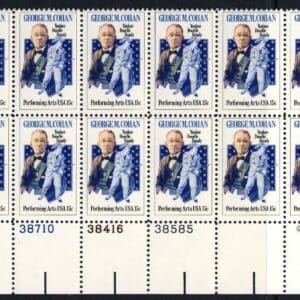 Scott# 1756 "GEORGE M COHAN" MNH PLATE STRIP (20) WITH ZIP BLOCK