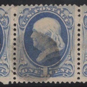 Scottt# 182 "FRANKLIN" USED BANKNOTE, CORK CANCEL TRIPLE, NICELY CENTERED