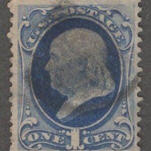Scottt# 182 "FRANKLIN" USED BANKNOTE, CORK CANCEL, VERY NICELY CENTERED