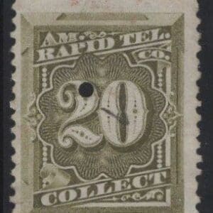 Scott# 1T12 "POSTAL TELEGRAPH" USED, PUNCHED