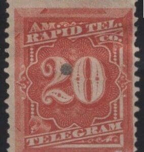 Scott# 1T6 "POSTAL TELEGRAPH" USED, PUNCHED
