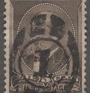 Scott# 205 "GARFIELD" AMERICAN BANKNOTE, SON NUMERAL 1 DUPLEX, VERY NICELY CENTERED